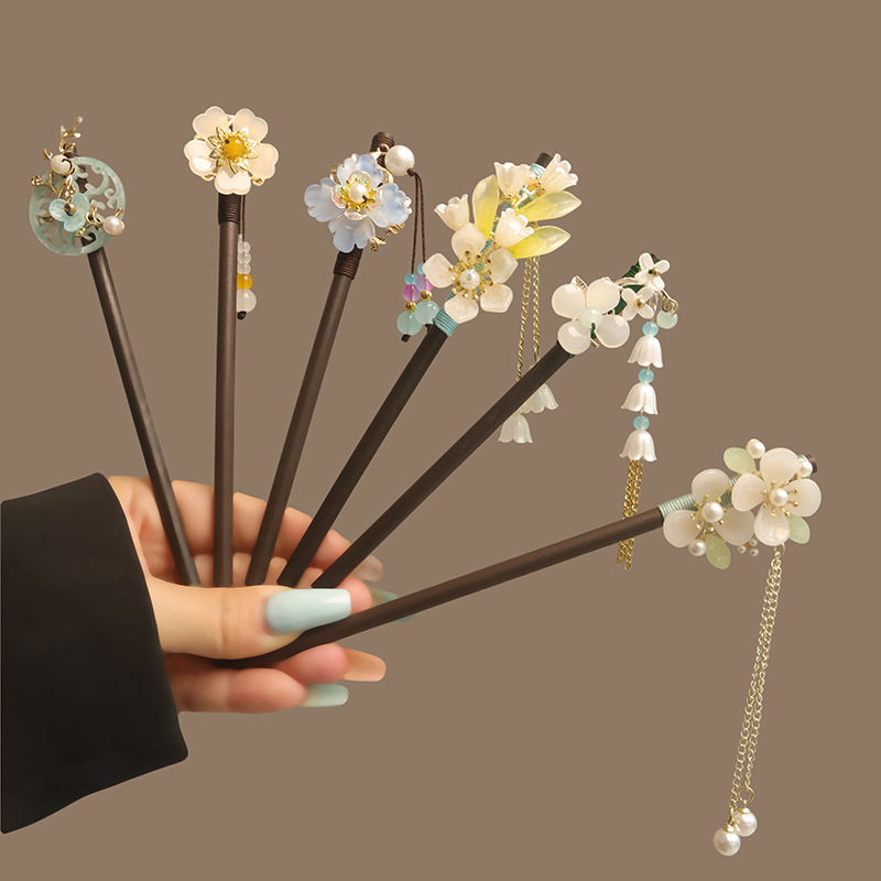 Flower Tassel Pearl Hair Stick - Hanbok Hair Pin recension och pris